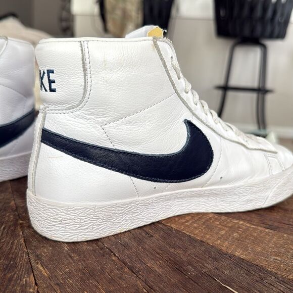 Nike Zoom Blazer Mid ISO SB Orange Label White/Navy Leather w/ Exposed Tongue - Picture 6 of 9